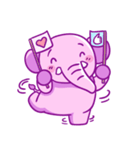 Pink Smiley elephant again (English)（個別スタンプ：25）