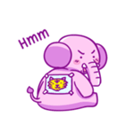 Pink Smiley elephant again (English)（個別スタンプ：26）