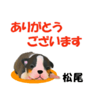 松尾さん用の名前スタンプ・子犬イラスト（個別スタンプ：2）