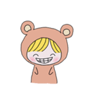 A boy in bear suit（個別スタンプ：20）