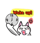 表現豊かなシロにゃんこ（個別スタンプ：25）