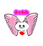 表現豊かなシロにゃんこ（個別スタンプ：34）