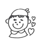 素朴な白黒スタンプ（個別スタンプ：12）