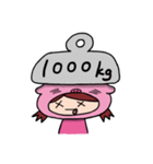 The girl with pig headgear（個別スタンプ：3）