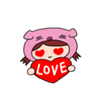 The girl with pig headgear（個別スタンプ：5）