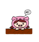 The girl with pig headgear（個別スタンプ：7）