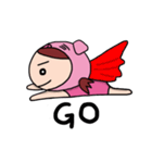 The girl with pig headgear（個別スタンプ：8）