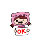 The girl with pig headgear（個別スタンプ：25）