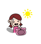 The girl with pig headgear（個別スタンプ：32）