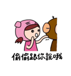 The girl with pig headgear（個別スタンプ：37）