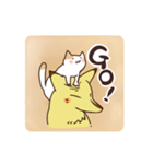 味文字とねこまがい(2)きつねと一緒ver（個別スタンプ：22）