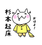 ◆杉本◆専用 白猫さんの名前スタンプ（個別スタンプ：1）