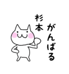 ◆杉本◆専用 白猫さんの名前スタンプ（個別スタンプ：10）