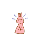 もも色うさぎ（個別スタンプ：4）