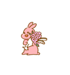 もも色うさぎ（個別スタンプ：34）