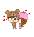 Pig Bear Love Love（個別スタンプ：1）