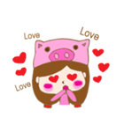 Pig Bear Love Love（個別スタンプ：35）