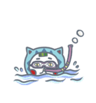 fluffy Blue cat（個別スタンプ：3）