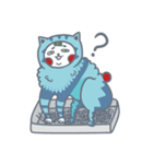 fluffy Blue cat（個別スタンプ：7）