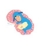 Cool egg girl ＆ lovely dog（個別スタンプ：1）