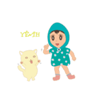 Cool egg girl ＆ lovely dog（個別スタンプ：6）