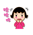 ピンクのおかしい女の子（個別スタンプ：7）