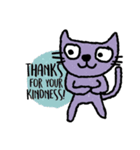 Happy Purple Cat in April（個別スタンプ：7）