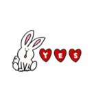 Sunday Rabbits -Heart series-（個別スタンプ：5）