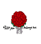 バラの花(1)赤で告白『愛してる 』（個別スタンプ：8）