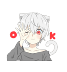 銀髪癖っ毛男子（個別スタンプ：1）