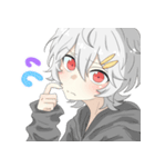 銀髪癖っ毛男子（個別スタンプ：18）