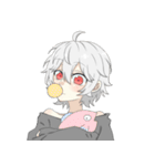 銀髪癖っ毛男子（個別スタンプ：35）