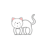 White Weird Cat (Animated)（個別スタンプ：7）