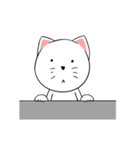 White Weird Cat (Animated)（個別スタンプ：9）