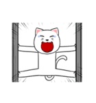 White Weird Cat (Animated)（個別スタンプ：16）