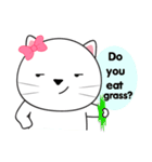 Little White Cat sticker(eng)（個別スタンプ：17）