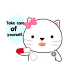 Little White Cat sticker(eng)（個別スタンプ：33）