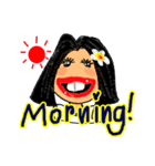 Sandy is a happy woman. (English)（個別スタンプ：1）