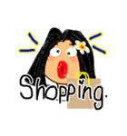 Sandy is a happy woman. (English)（個別スタンプ：5）