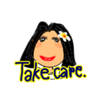 Sandy is a happy woman. (English)（個別スタンプ：10）