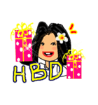 Sandy is a happy woman. (English)（個別スタンプ：33）