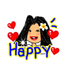 Sandy is a happy woman. (English)（個別スタンプ：37）