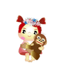 Little Apple and her orangutan friend（個別スタンプ：10）