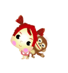 Little Apple and her orangutan friend（個別スタンプ：33）