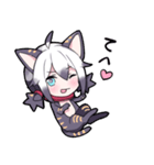 黒猫少女スタンプ（個別スタンプ：1）