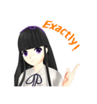 Black Hair Bangs JK Girl 2nd（個別スタンプ：5）