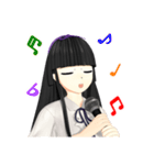Black Hair Bangs JK Girl 2nd（個別スタンプ：8）