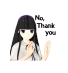 Black Hair Bangs JK Girl 2nd（個別スタンプ：13）
