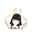 Black Hair Bangs JK Girl 2nd（個別スタンプ：20）