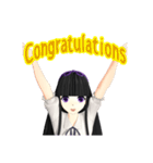 Black Hair Bangs JK Girl 2nd（個別スタンプ：21）